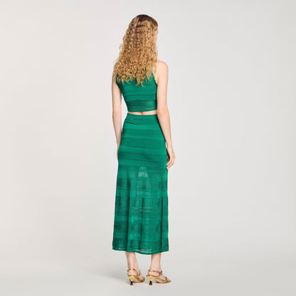 Maxi decorative knit skirt | Sandro