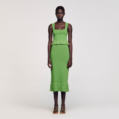 Maxi knit skirt with charms | Sandro