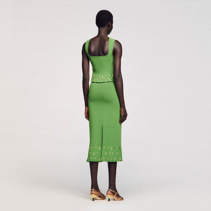 Maxi knit skirt with charms | Sandro