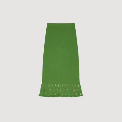 Maxi knit skirt with charms | Sandro