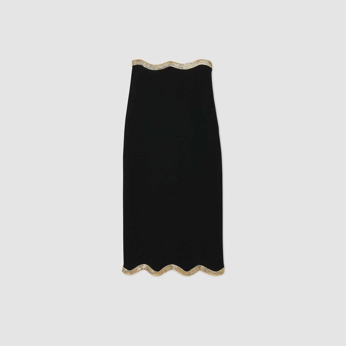 Maxi knitted skirt with chain detail | Sandro