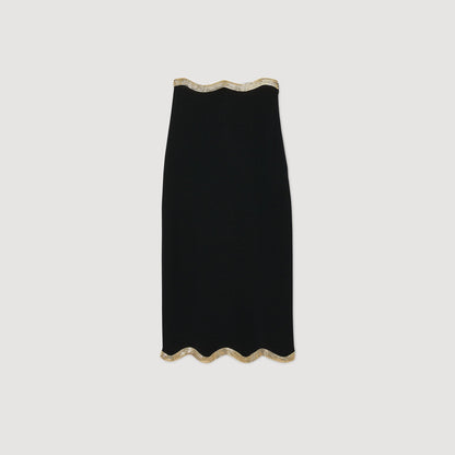 Maxi knitted skirt with chain detail | Sandro