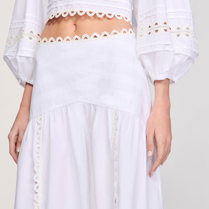 Maxi poplin skirt | Sandro