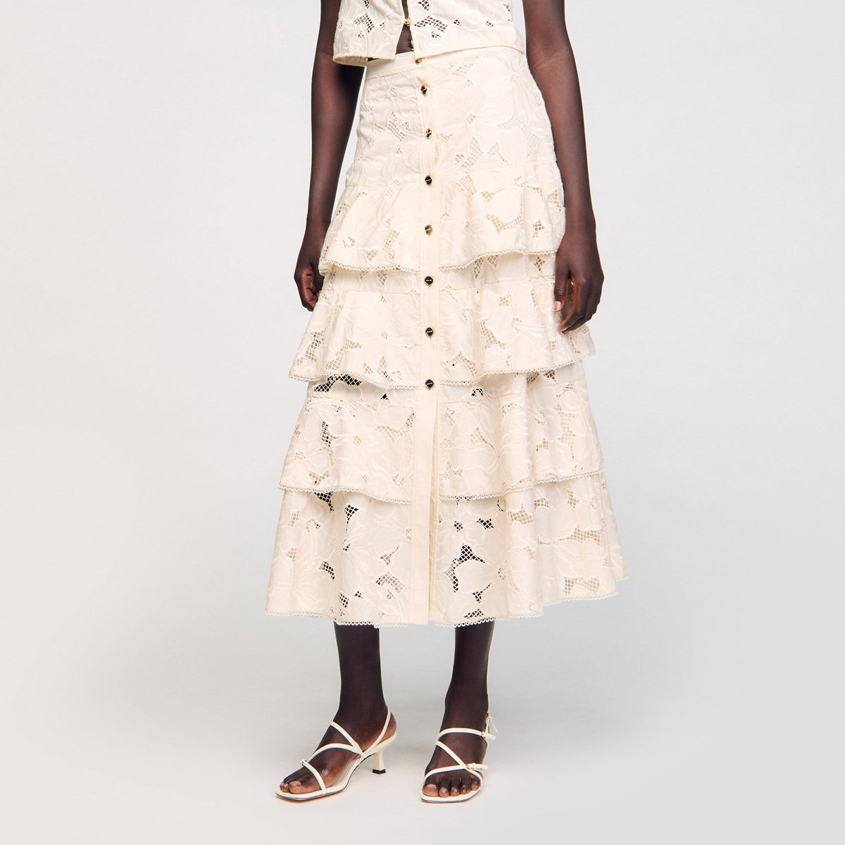 Maxi frilled skirt | Sandro