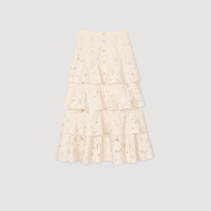 Maxi frilled skirt | Sandro