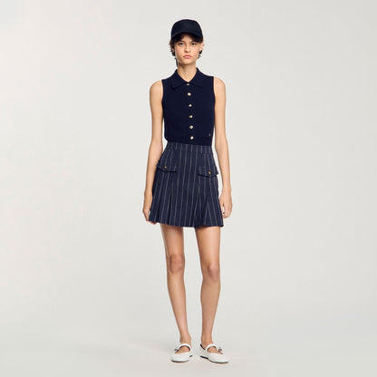 Mini striped pleated skirt | Sandro