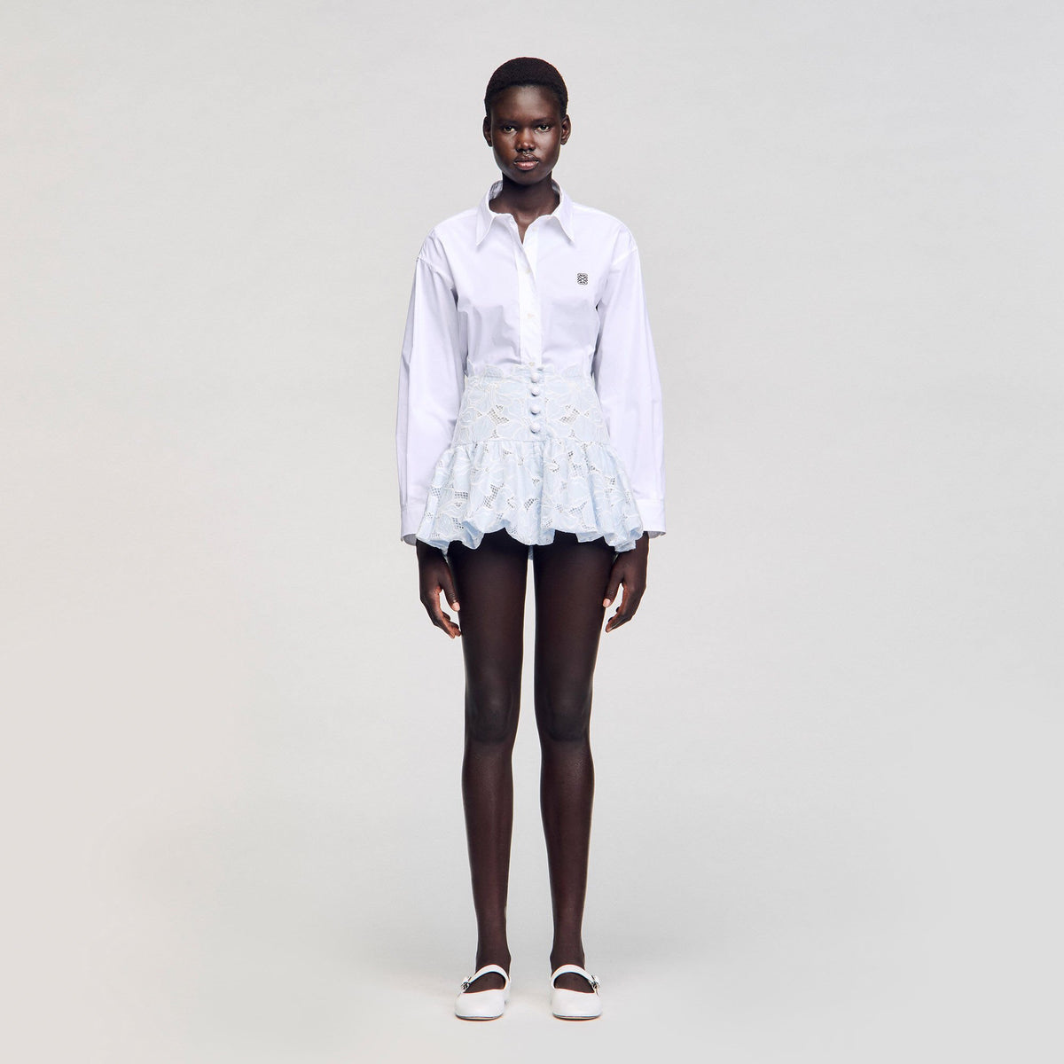 Mini guipure skirt | Sandro