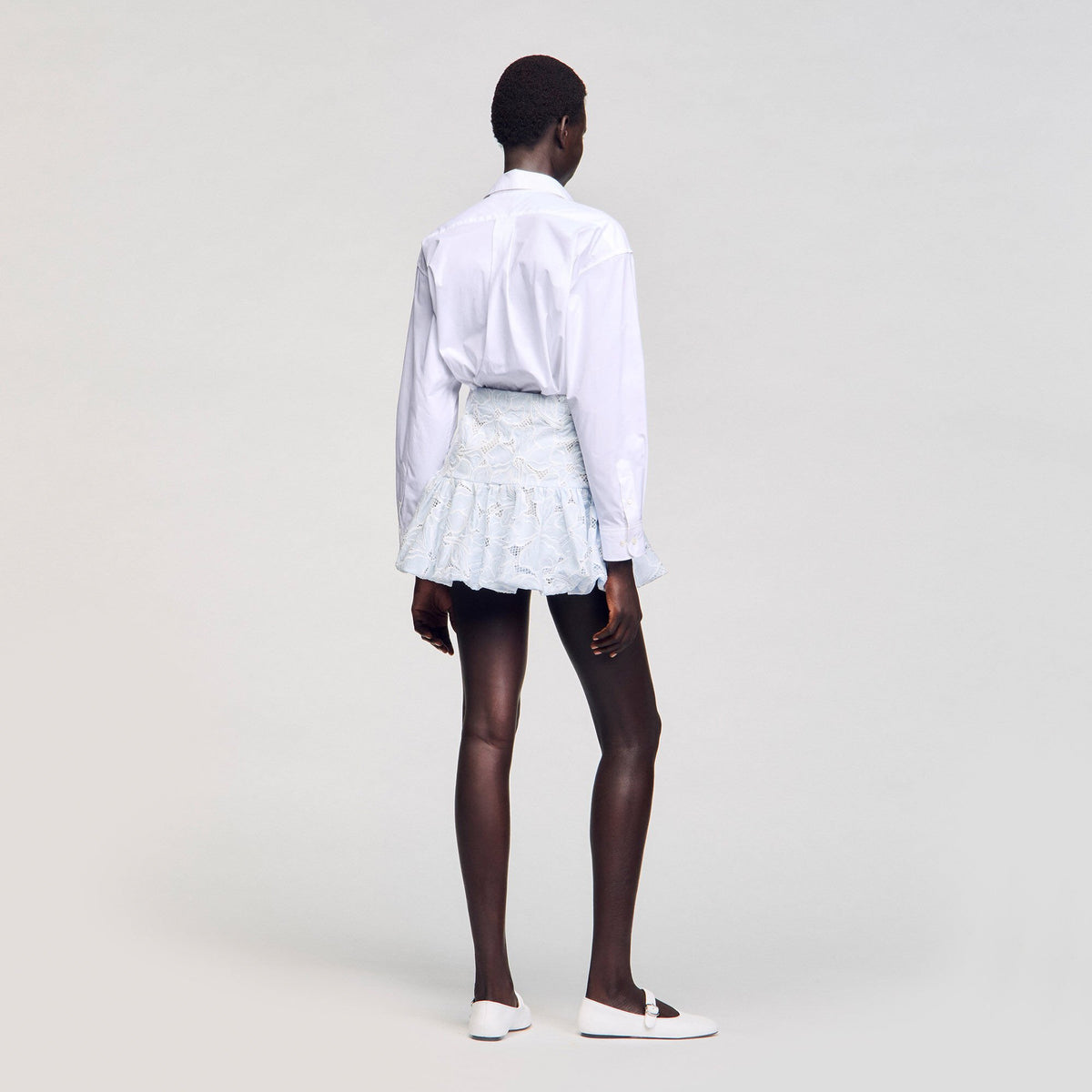 Mini guipure skirt | Sandro