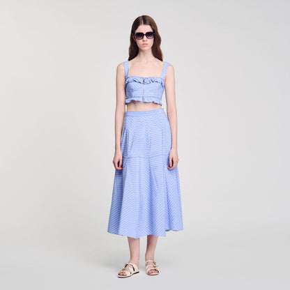 Maxi striped skirt | Sandro