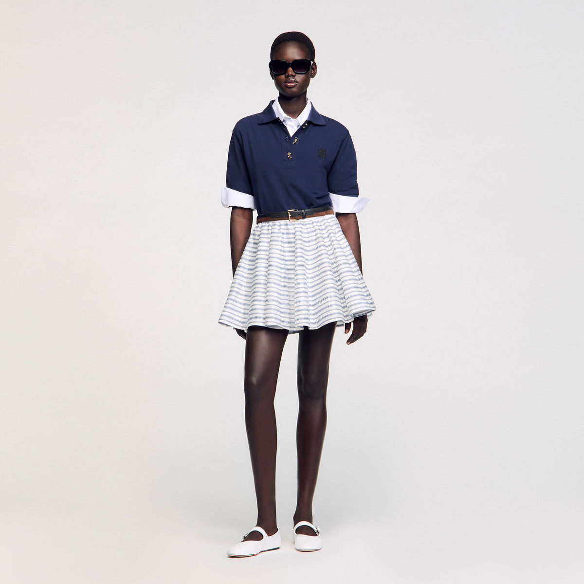 Spiral print skater skirt | Sandro