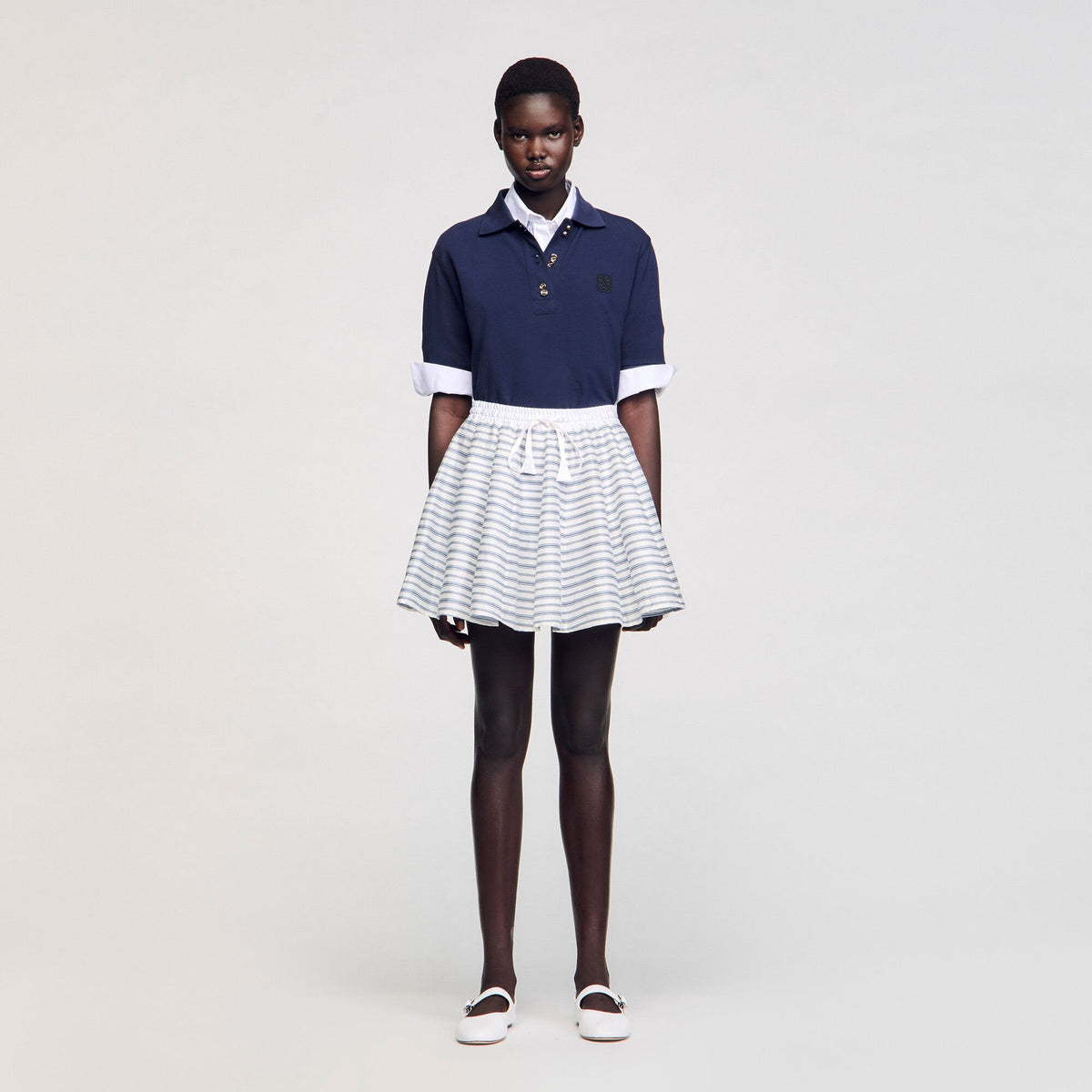 Spiral print skater skirt | Sandro