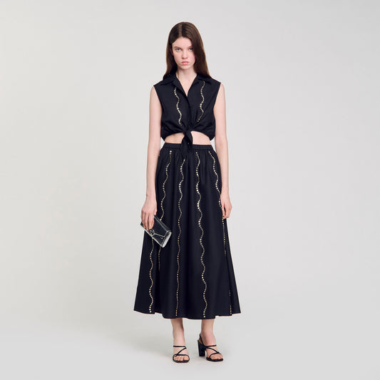 Maxi rhinestone skirt | Sandro