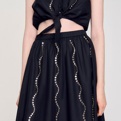 Maxi rhinestone skirt | Sandro