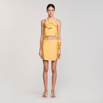 Mini skirt with ruffled detail | Sandro