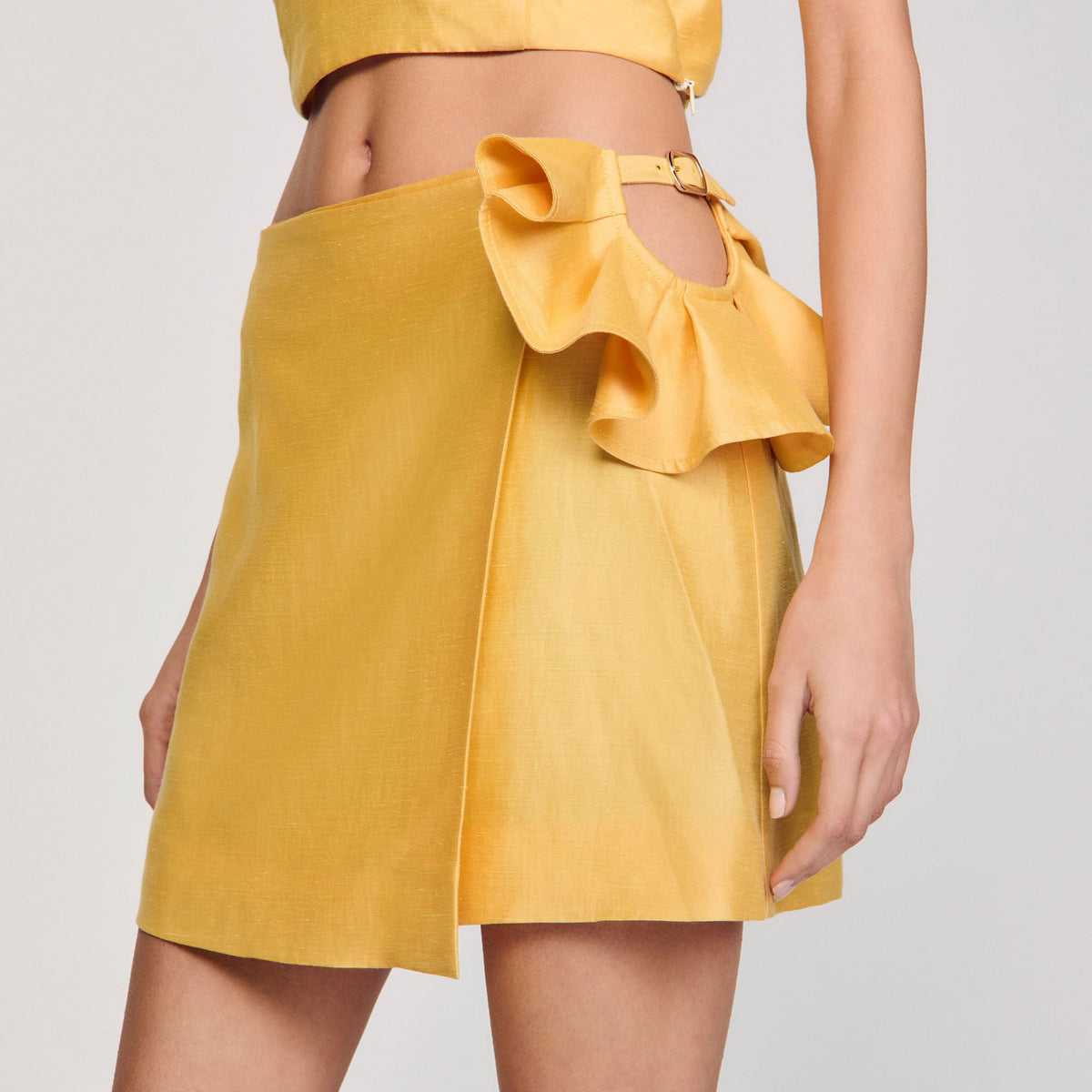 Mini skirt with ruffled detail | Sandro