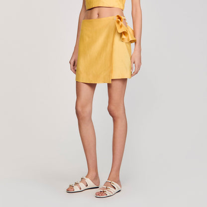 Mini skirt with ruffled detail | Sandro
