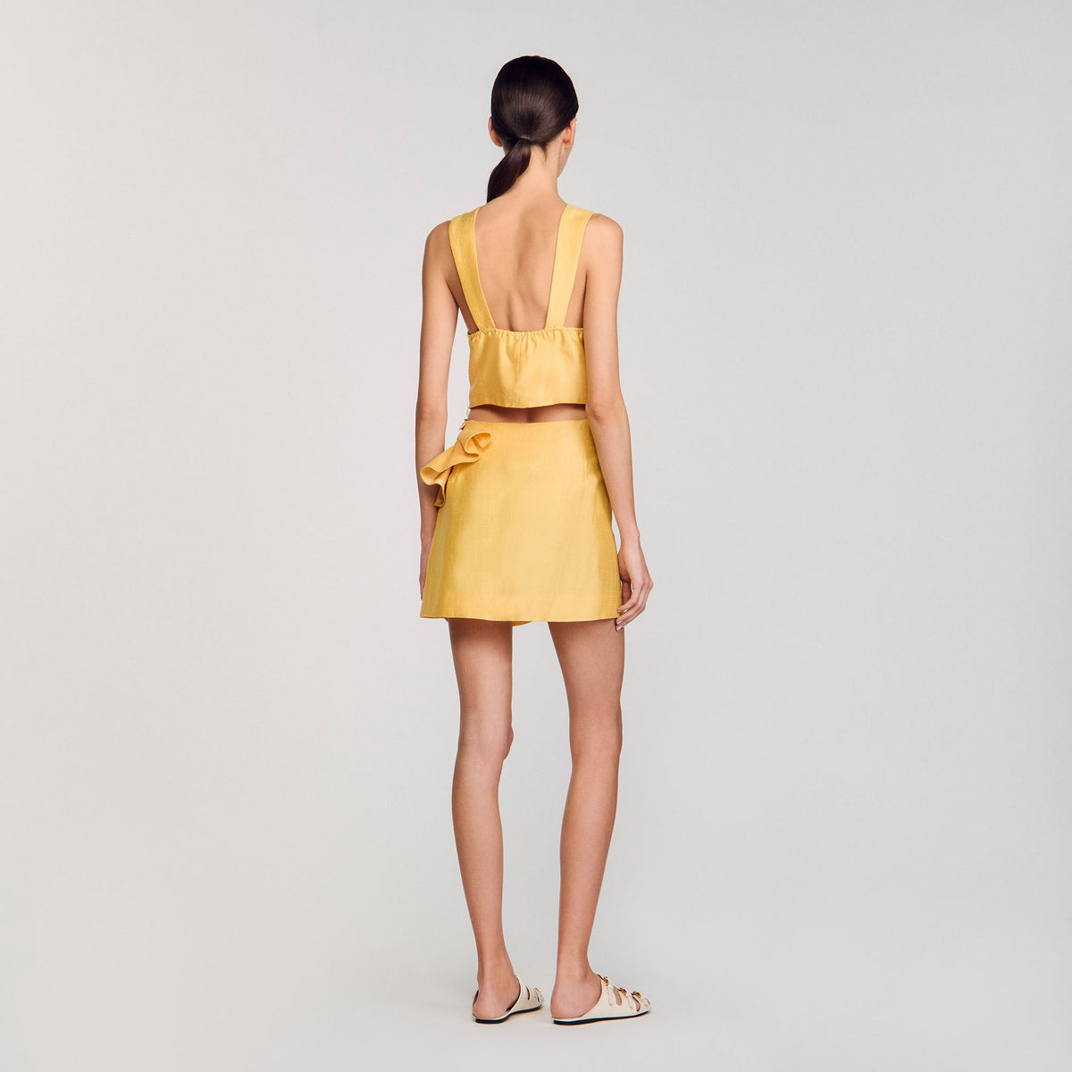 Mini skirt with ruffled detail | Sandro