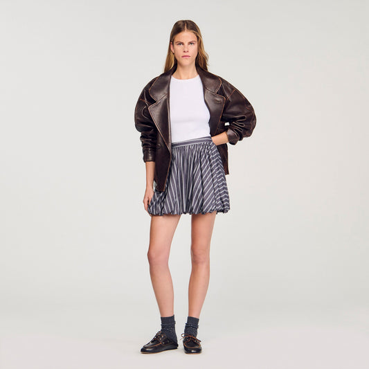 Striped rhinestone bubble skirt | Sandro