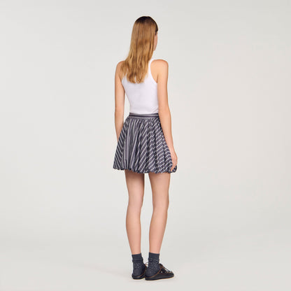 Striped rhinestone bubble skirt | Sandro