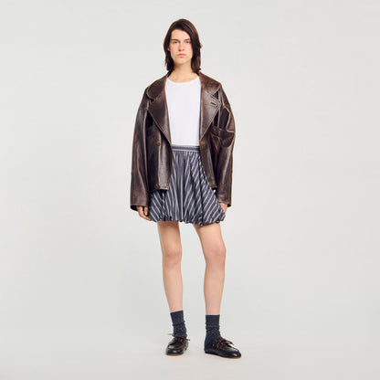 Striped rhinestone bubble skirt | Sandro