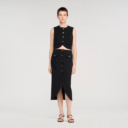 Buttoned midi skirt | Sandro