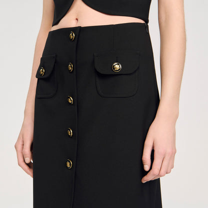 Buttoned midi skirt | Sandro