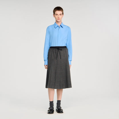 Midi pleated rhinestone skirt | Sandro