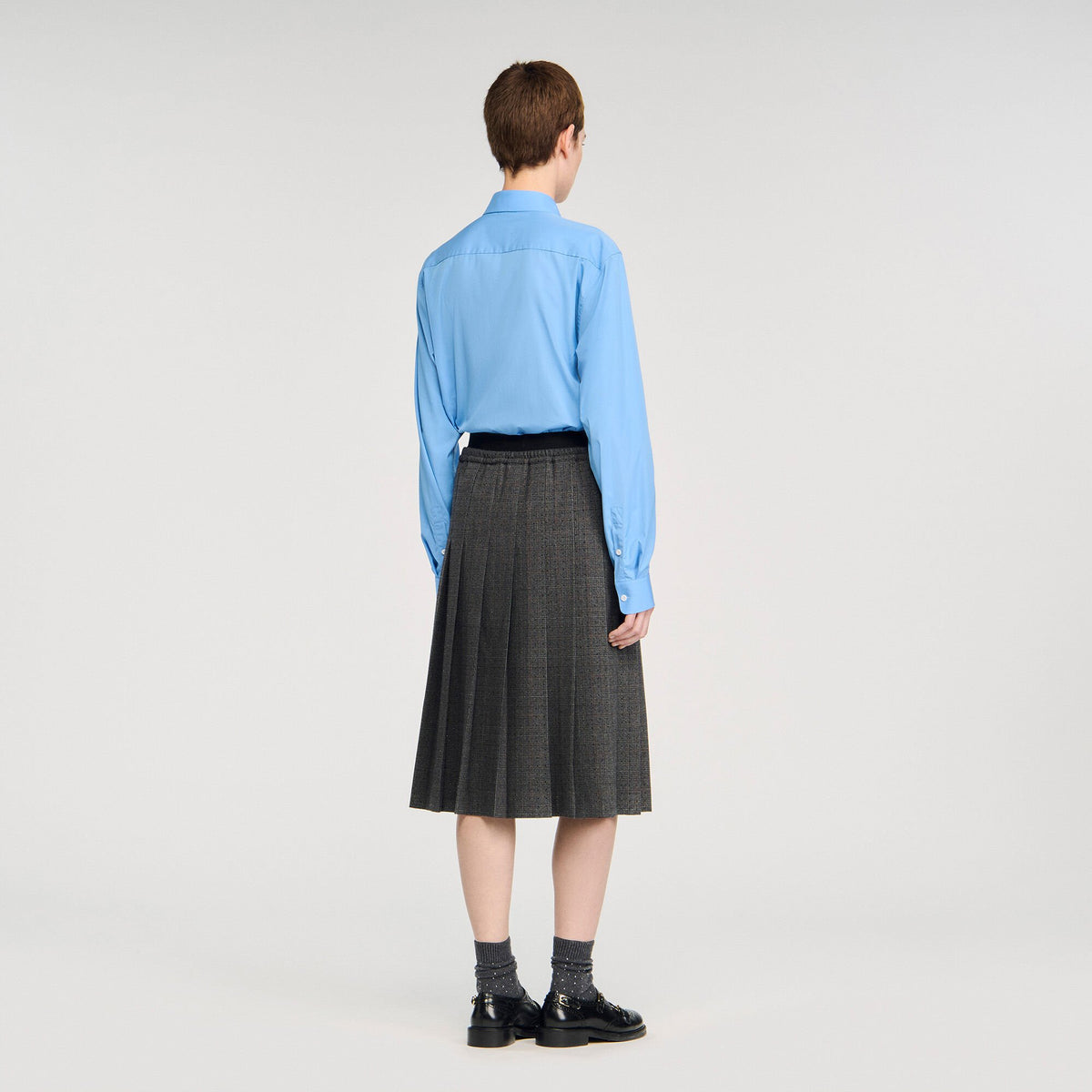 Midi pleated rhinestone skirt | Sandro