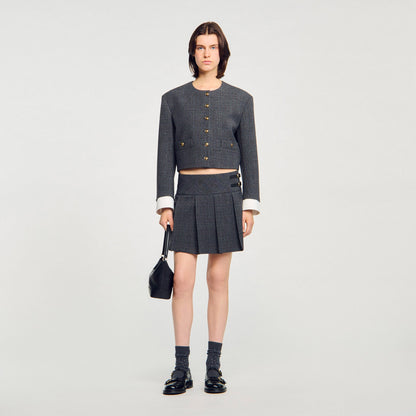 Mini rhinestone suit skirt | Sandro