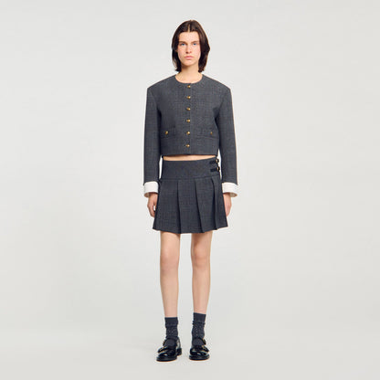 Mini rhinestone suit skirt | Sandro