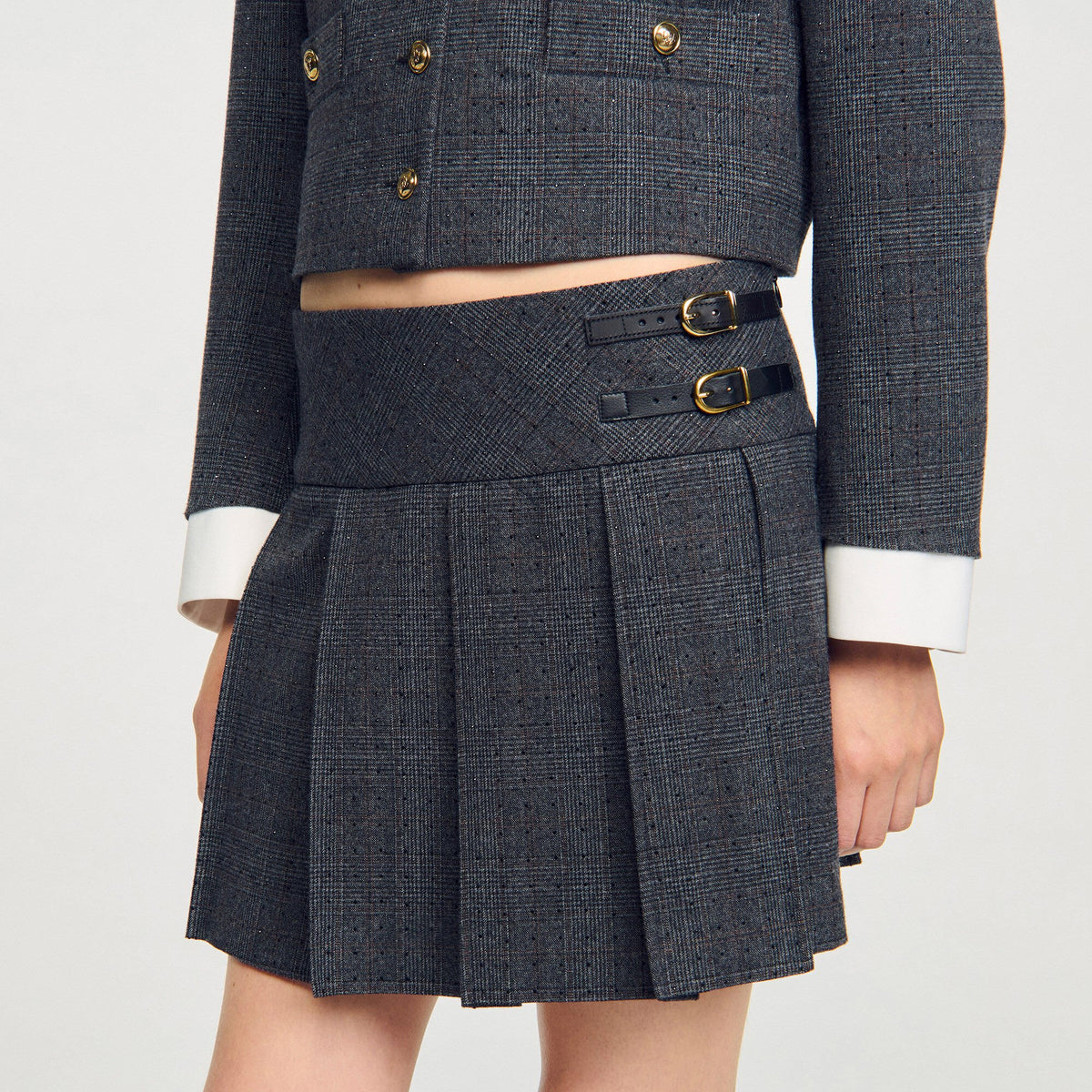 Mini rhinestone suit skirt | Sandro