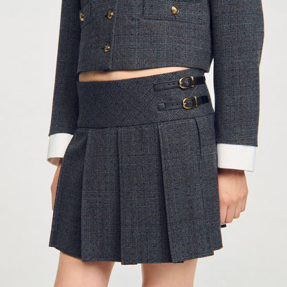 Mini rhinestone suit skirt | Sandro