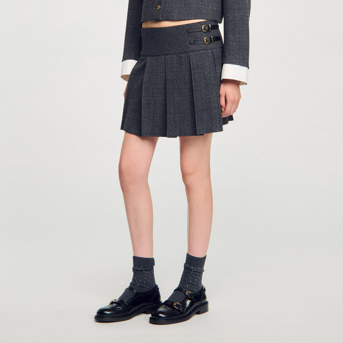 Mini rhinestone suit skirt | Sandro