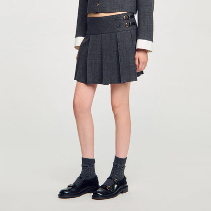 Mini rhinestone suit skirt | Sandro