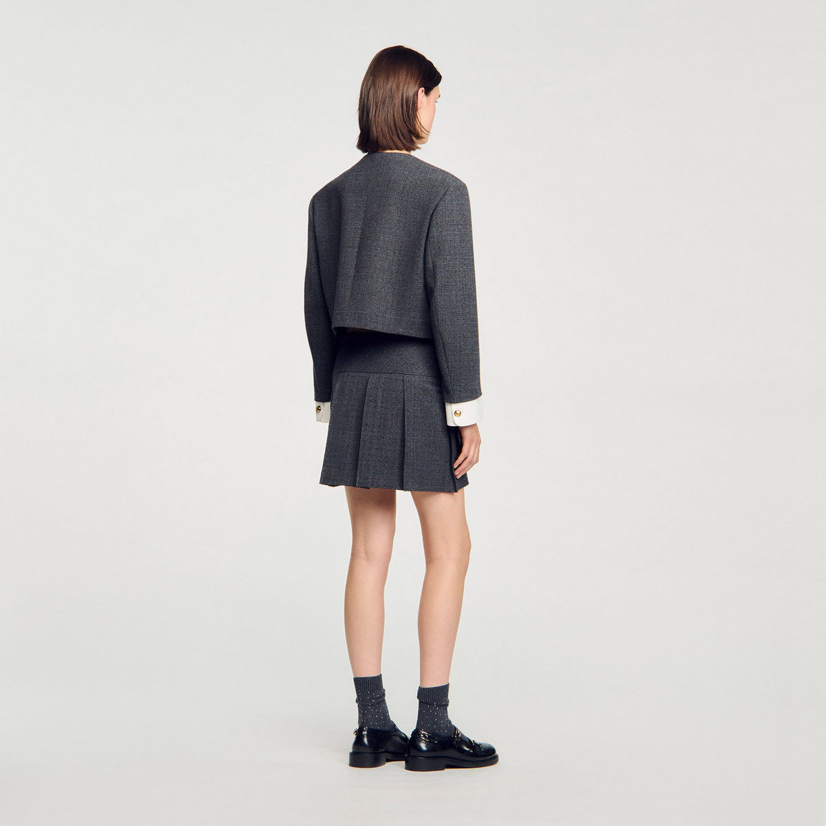 Mini rhinestone suit skirt | Sandro