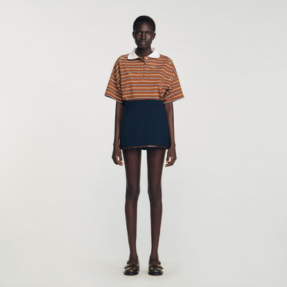 Mini skirt with leather bands | Sandro