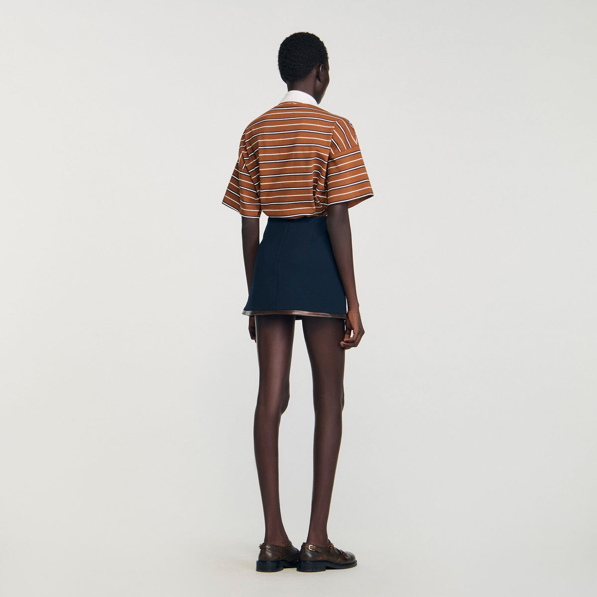 Mini skirt with leather bands | Sandro