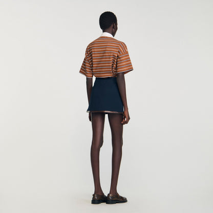 Mini skirt with leather bands | Sandro