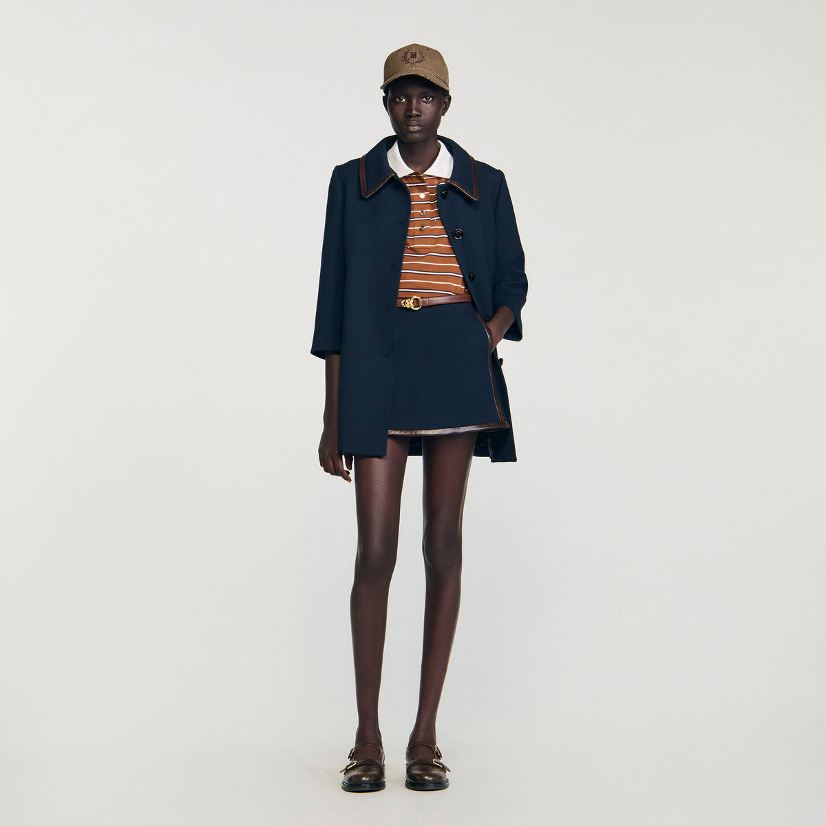 Mini skirt with leather bands | Sandro