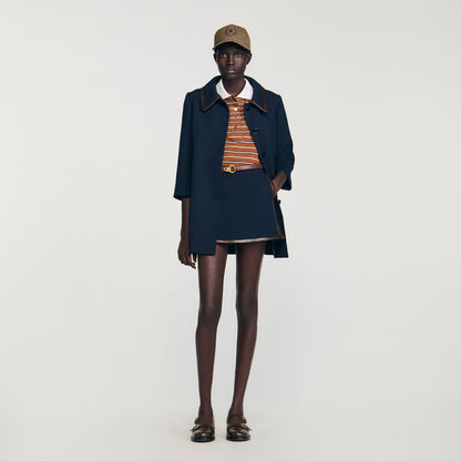 Mini skirt with leather bands | Sandro