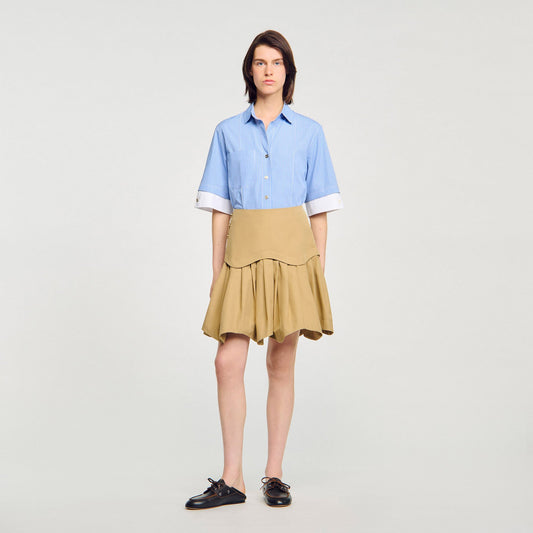 Mini flared pleated skirt | Sandro