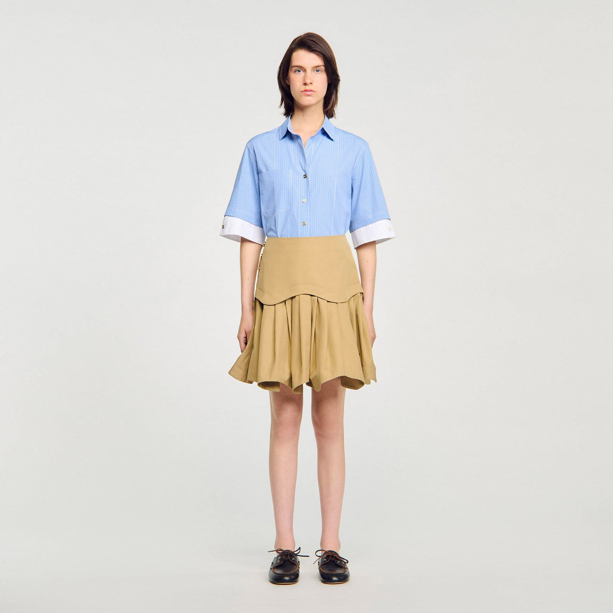 Mini flared pleated skirt | Sandro