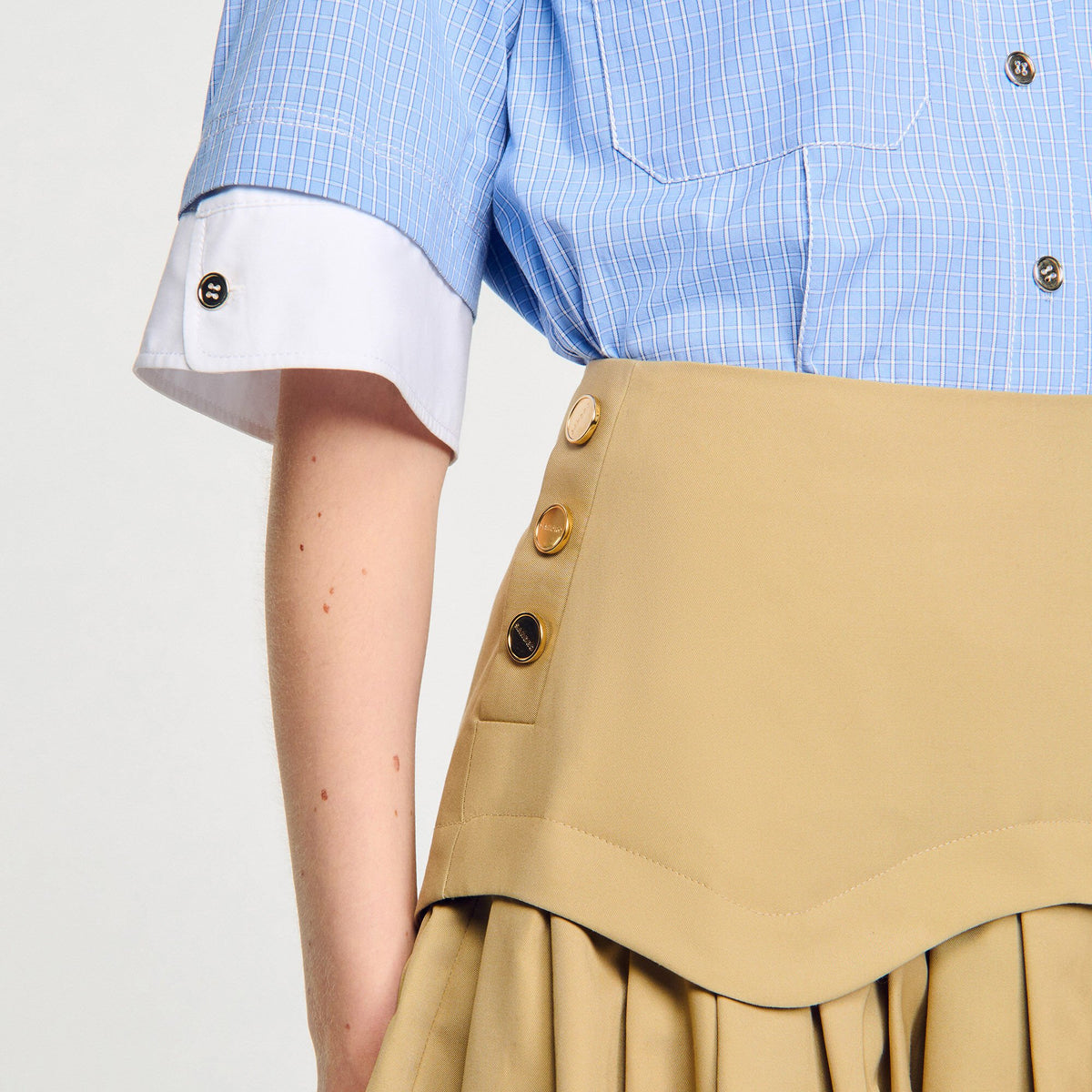 Mini flared pleated skirt | Sandro
