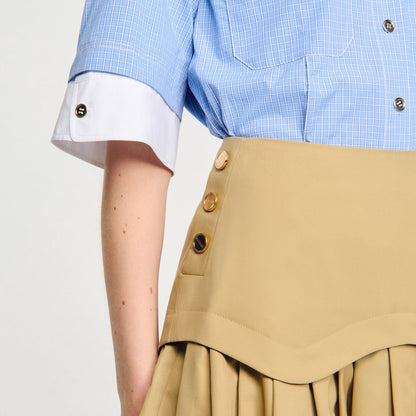 Mini flared pleated skirt | Sandro