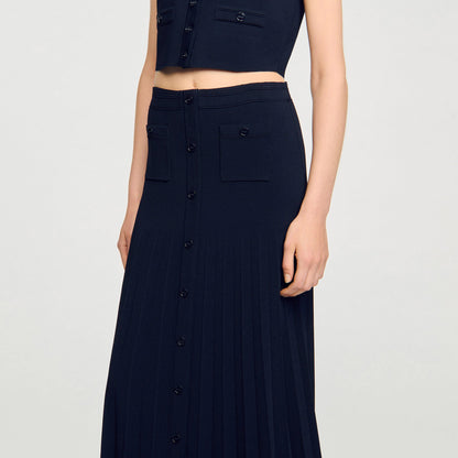 Maxi two-tone knit skirt | Sandro