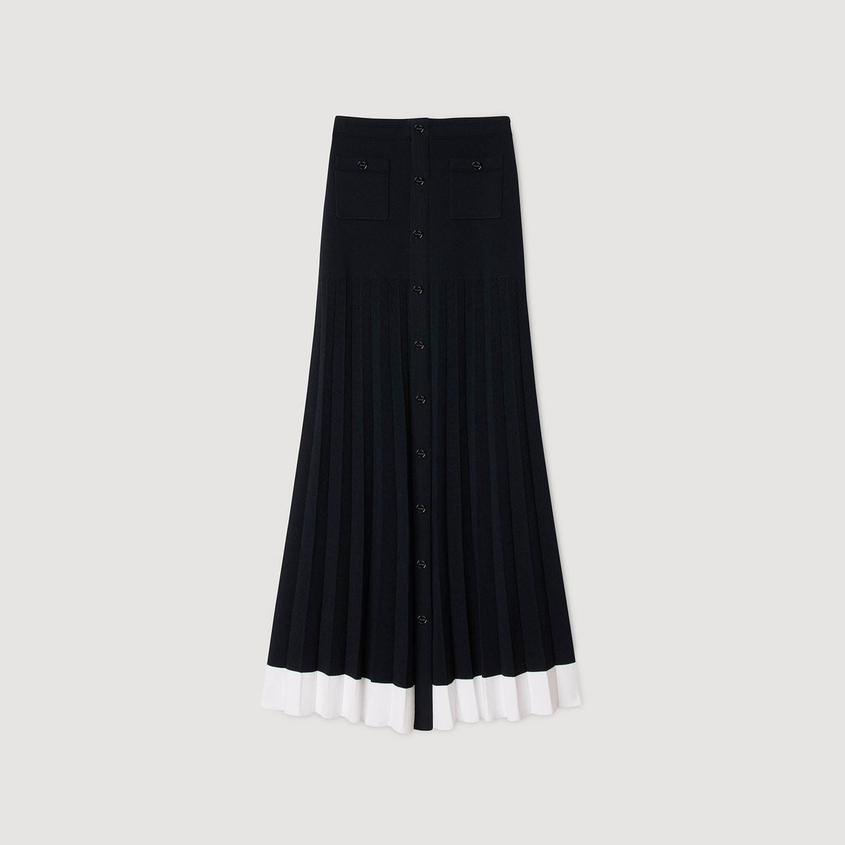 Maxi two-tone knit skirt | Sandro