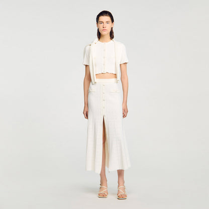 Pointelle knit midi skirt | Sandro