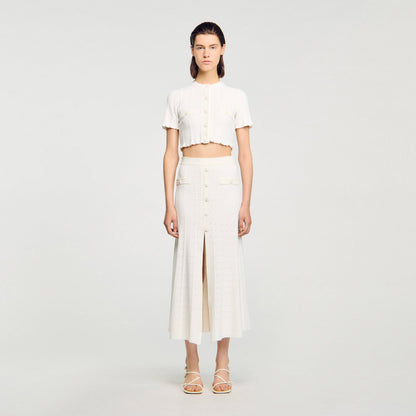 Pointelle knit midi skirt | Sandro