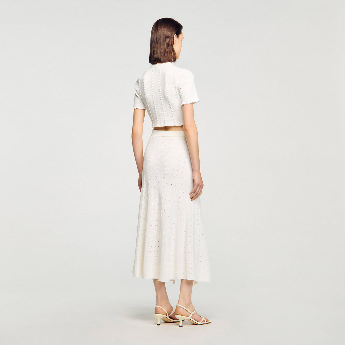 Pointelle knit midi skirt | Sandro