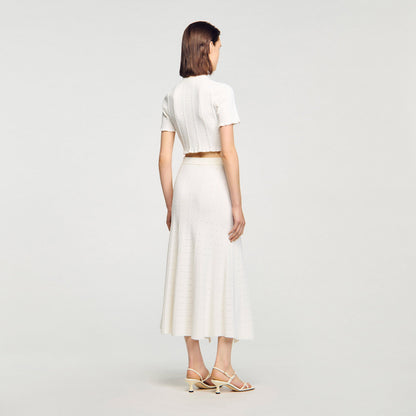 Pointelle knit midi skirt | Sandro